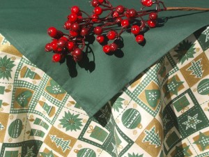 Zöld mintás karácsonyi asztalterítő