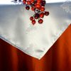 Karácsonyi asztalterítő narancs - ezüst középpel