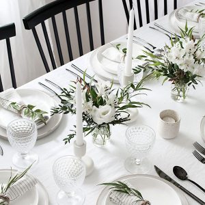 Fehér színű terítő - egyszínű pamut asztalterítő