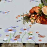 Pillangós asztali futó - virágos terítő 110x40cm
