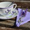 Textil szalvéta lila - lila-fehér kockás